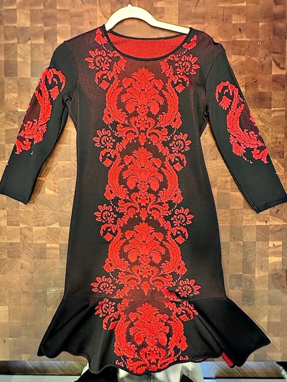 Roberto Cavalli Floral Mini Dress in Black & Red Like New
